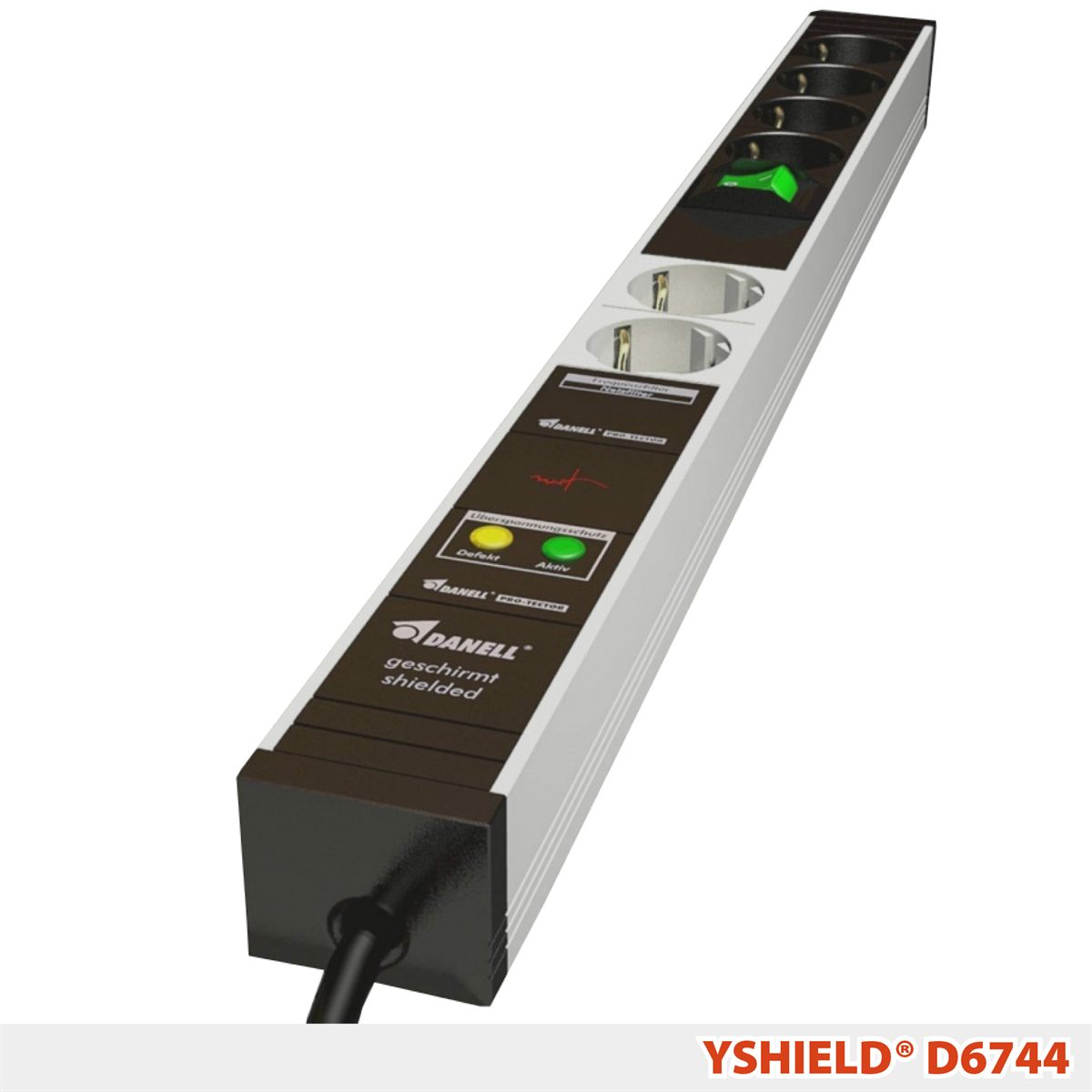 D6744 Kalkanlamalı Priz Grubu (4+2)